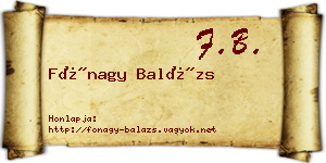 Fónagy Balázs névjegykártya