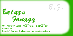 balazs fonagy business card